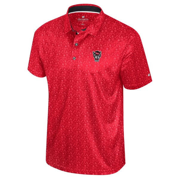 Red/White All Over Football Print P